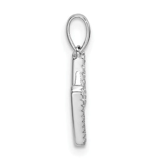 14K White Gold Diamond Letter M Initial Pendant PM9798M-009-WA