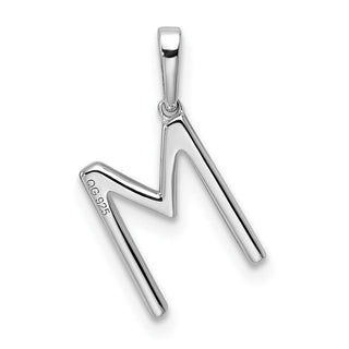 14K White Gold Diamond Letter M Initial Pendant PM9798M-009-WA