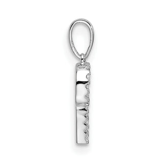 14K White Gold Diamond Letter P Initial Pendant PM9798P-006-WA