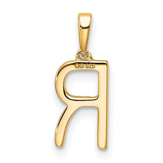 10K Yellow Gold Diamond Letter R Initial Pendant PM9798R-008-1YA