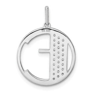 14K White Gold Gatsby Diamond Initial E Charm