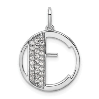 14K White Gold Gatsby Diamond Initial E Charm
