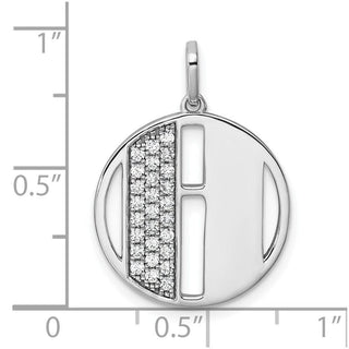 14K White Gold Gatsby Diamond Initial H Charm