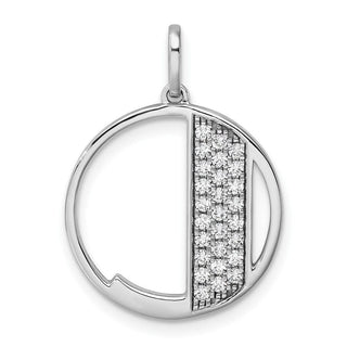 14K White Gold Gatsby Diamond Initial J Charm