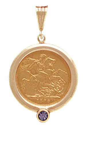 14K Yellow Gold Bezel 1/4 Eagle , 1/4 Krugerrand, 1/4 PandaPendant 22 mm