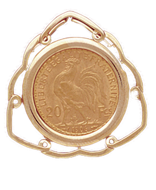 14K Gold WIRE SLIDE Pendant 22 mm