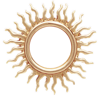 14K Gold SUNBURST SLIDE Pendant 22 mm