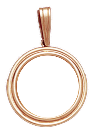 14K Gold DOUBLE RIM Bezel Pendant 22 mm