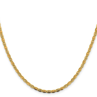 22" 14k Tri-color Gold 2.75mm Rose & White Rhodium-plating Pave Valentino Chain Necklace