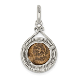 Sterling Silver & Bronze Antiqued Widows Mite Coin Pendant QAC101