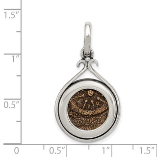 Sterling Silver & Bronze Antiqued Widows Mite Coin Pendant QAC101