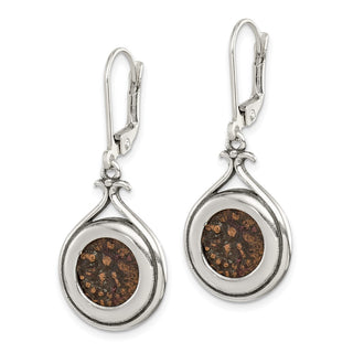 Sterling Silver & Bronze Antiqued Widows Mite Coin Leverback Earrings