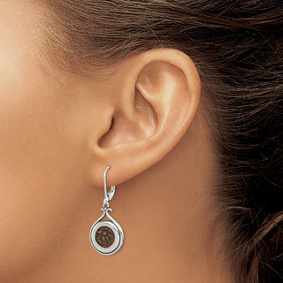 Sterling Silver & Bronze Antiqued Widows Mite Coin Leverback Earrings