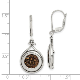 Sterling Silver & Bronze Antiqued Widows Mite Coin Leverback Earrings