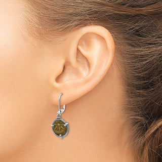 Sterling Silver Antiqued Widows Mite Coin Leverback Earrings