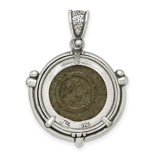 Sterling Silver and Bronze Antiqued Constantine l Coin Pendant with a Certificate of Authenticity