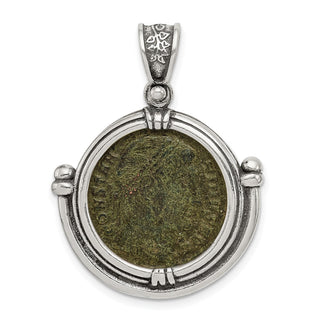 Sterling Silver and Bronze Antiqued Constantine l Coin Pendant with a Certificate of Authenticity