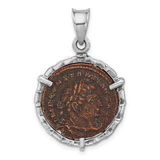 Sterling Silver Antiqued Roman Bronze Constantine I Coin Pendant