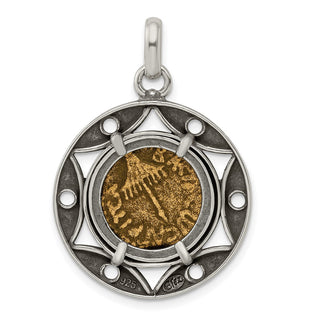 Sterling Silver & Bronze Antiqued Agrippa Coin Pendant