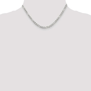 16" Sterling Silver 3.75mm Figaro Anchor Chain Necklace