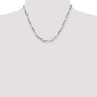 18" Sterling Silver 3.75mm Figaro Anchor Chain Necklace