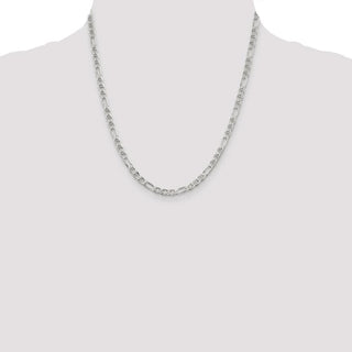 20" Sterling Silver 3.75mm Figaro Anchor Chain Necklace
