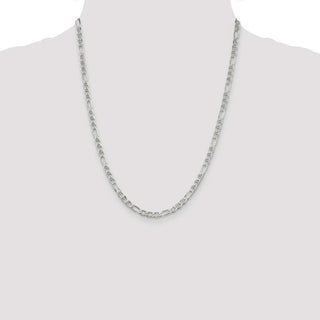 22" Sterling Silver 3.75mm Figaro Anchor Chain Necklace