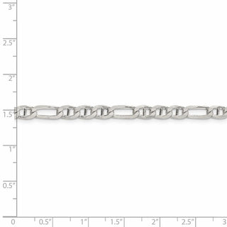 30" Sterling Silver 4.5mm Figaro Anchor Chain Necklace