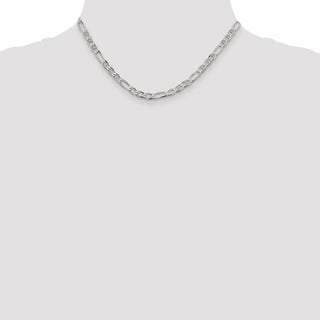 16" Sterling Silver 4.5mm Figaro Anchor Chain Necklace