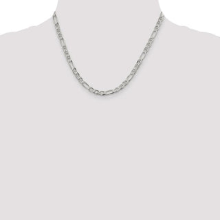 18" Sterling Silver 4.5mm Figaro Anchor Chain Necklace
