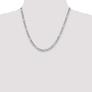 20" Sterling Silver 4.5mm Figaro Anchor Chain Necklace