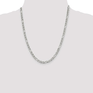 22" Sterling Silver 4.5mm Figaro Anchor Chain Necklace