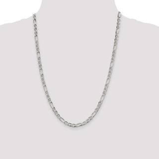 24" Sterling Silver 4.5mm Figaro Anchor Chain Necklace