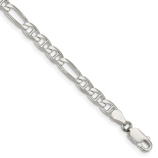 8" Sterling Silver 4.5mm Figaro Anchor Chain Bracelet