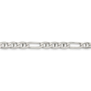 30" Sterling Silver 5.5mm Figaro Anchor Chain Necklace