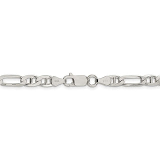 30" Sterling Silver 5.5mm Figaro Anchor Chain Necklace
