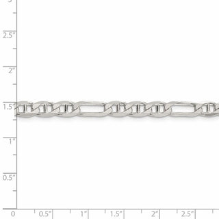 30" Sterling Silver 5.5mm Figaro Anchor Chain Necklace