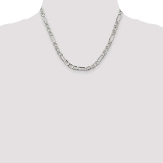 18" Sterling Silver 5.5mm Figaro Anchor Chain Necklace