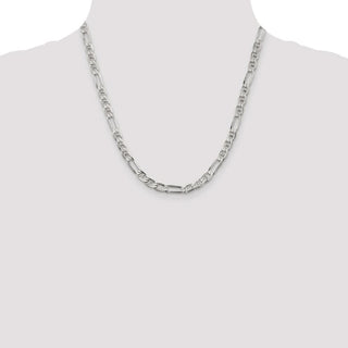 20" Sterling Silver 5.5mm Figaro Anchor Chain Necklace