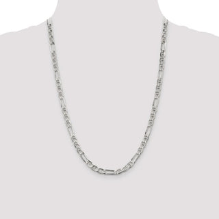 24" Sterling Silver 5.5mm Figaro Anchor Chain Necklace