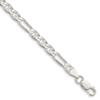 7" Sterling Silver 5.5mm Figaro Anchor Chain Bracelet