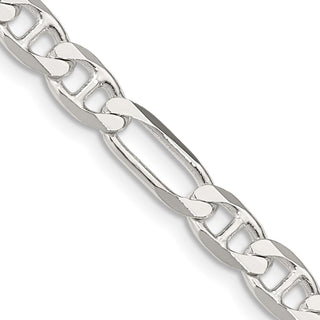 30" Sterling Silver 5.5mm Figaro Anchor Chain Necklace