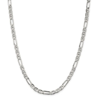 26" Sterling Silver 5.5mm Figaro Anchor Chain Necklace