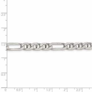 26" Sterling Silver 6.5mm Figaro Anchor Chain Necklace