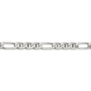 30" Sterling Silver 7.5mm Figaro Anchor Chain Necklace