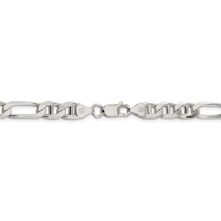 26" Sterling Silver 7.5mm Figaro Anchor Chain Necklace