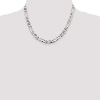18" Sterling Silver 7.5mm Figaro Anchor Chain Necklace