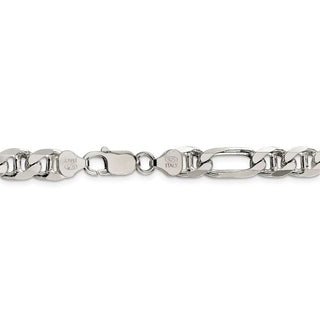 26" Sterling Silver 7.75mm Figaro Anchor Chain Necklace