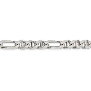 22" Sterling Silver 8.75mm Figaro Anchor Chain Necklace