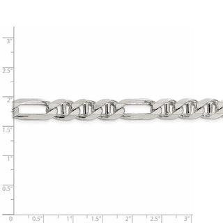 24" Sterling Silver 8.75mm Figaro Anchor Chain Necklace